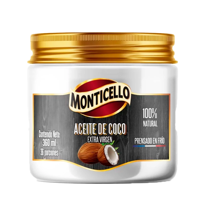 ACEITE MONTICELLO DE COCO VIRGEN X 360ML